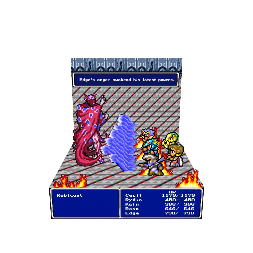 Final Fantasy 4 Edge Awaken inspired memory diorama cube 3D model