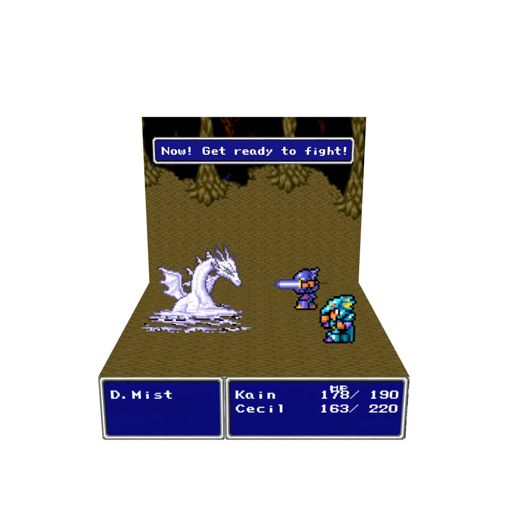 Final Fantasy 4 Mist Dragon battle inspired memory diorama cube 3D model