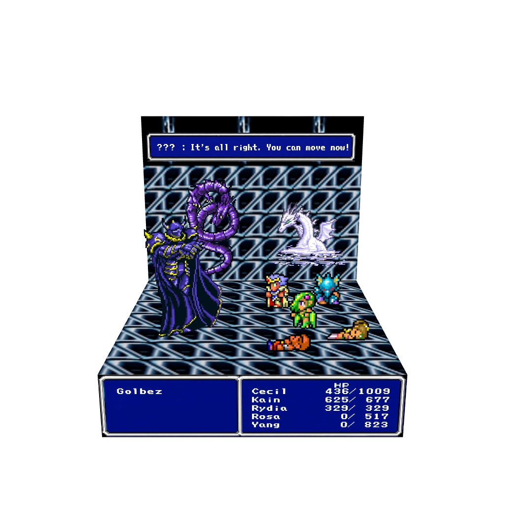 Final Fantasy 4 Rydia Rescue scene inspired memory diorama cube 3D model