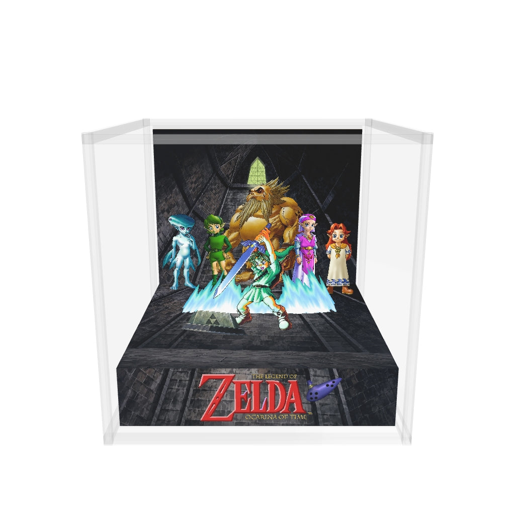 Zelda Ocarina of Time Master Sword inspired memory diorama cube 3D model