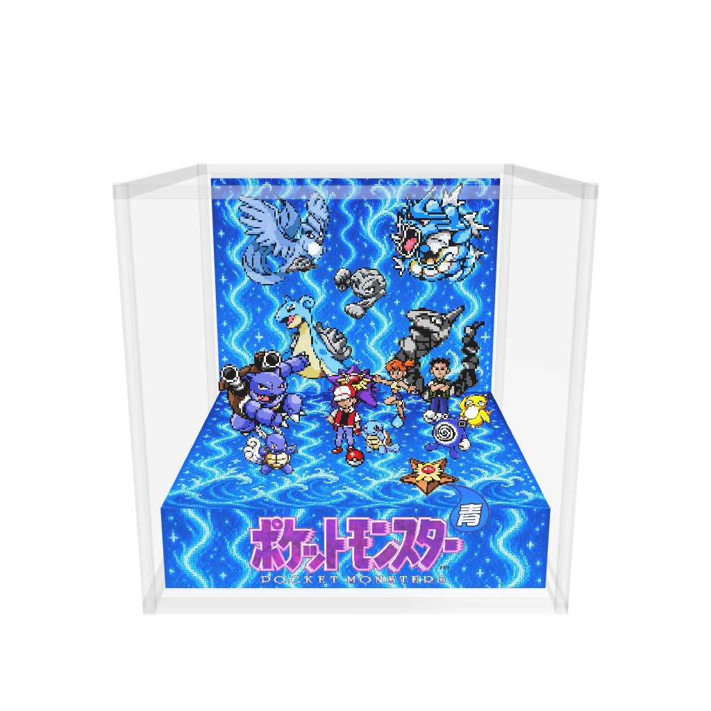 Blue Pokemon inspired case version memory diorama cube 3D model