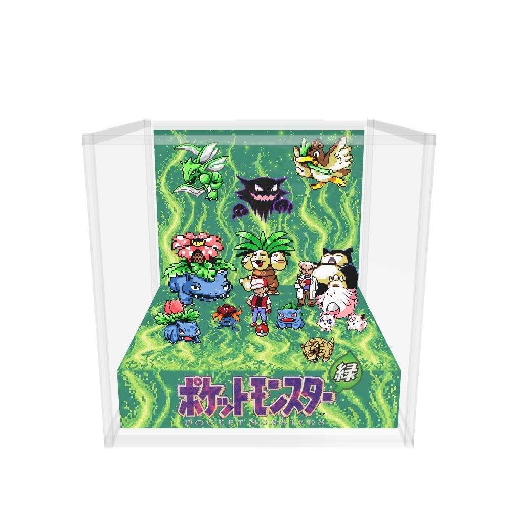 Green Pokemon inspired case version memory diorama cube 3D model