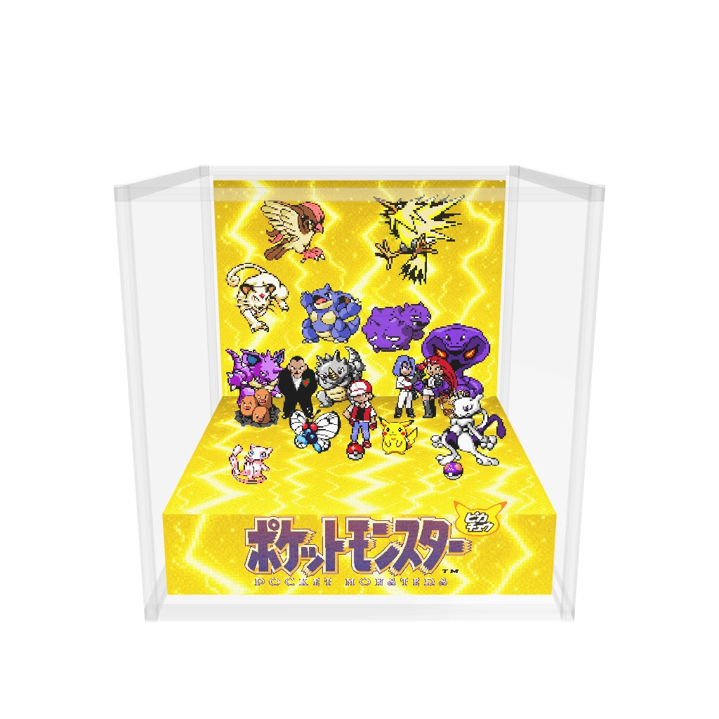 Yellow Pokemon inspired case version memory diorama cube 3D model